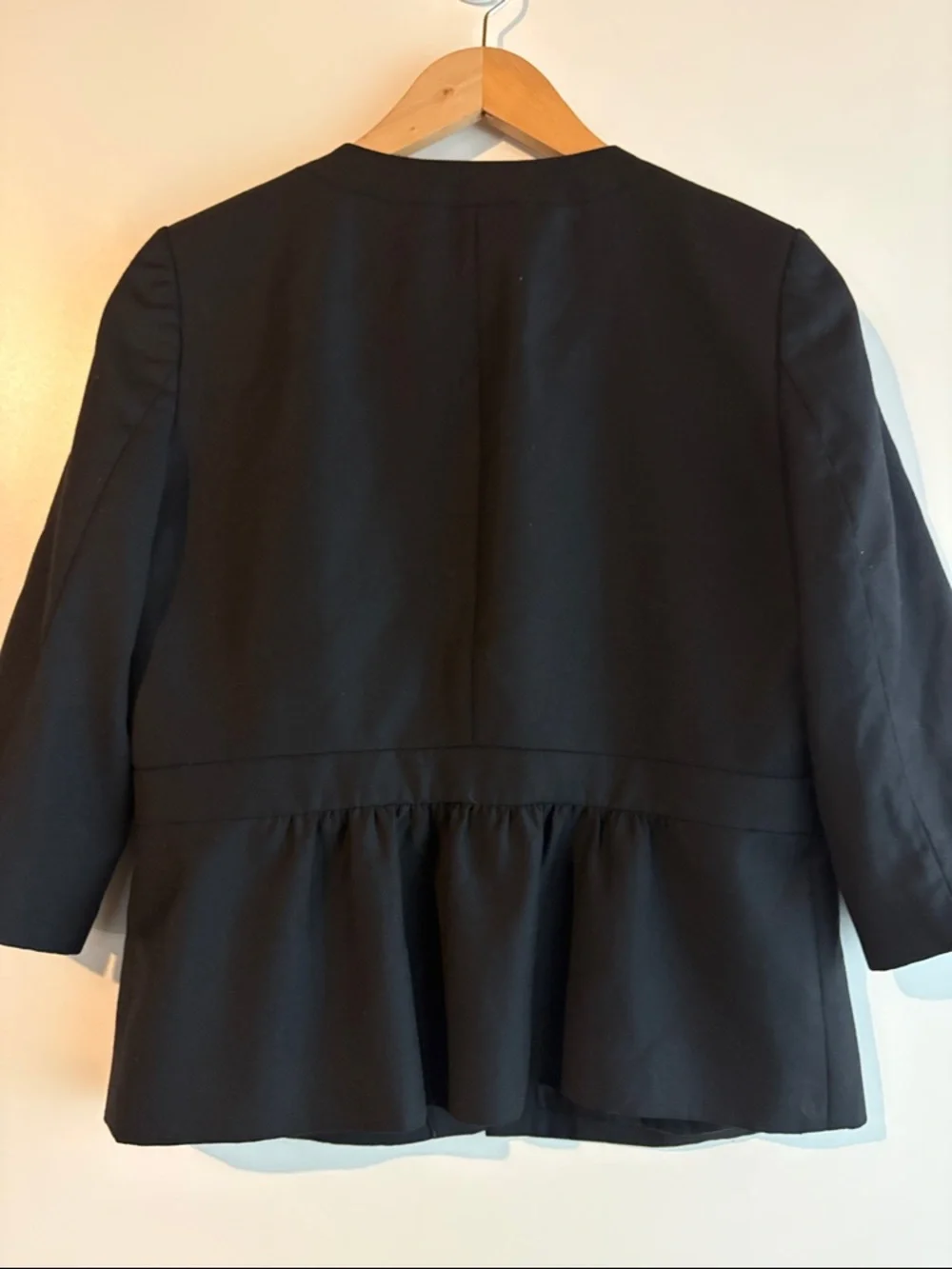 J. Crew Super 120s Wool Peplum Jacket In Black Size 8